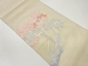 絽綴れ紅葉に枝模様織出し名古屋帯